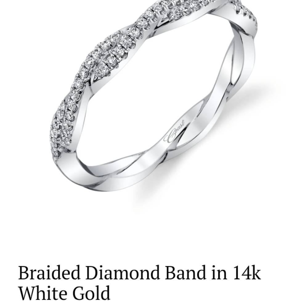 Braided Diamond Band in 14k White Gold